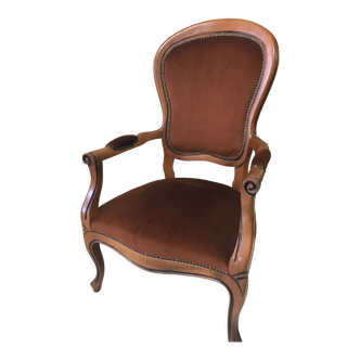 Fauteuil Voltaire assise marron