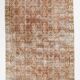 5x8 Peach Orange Handmade Wool Vintage Rug, 144x234Cm