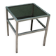End table, chrome metal and smoked glass coffee table