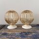 Pair of vintage golden globe wall or ceiling lights