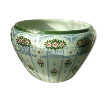 Cache pot en faience art nouveau