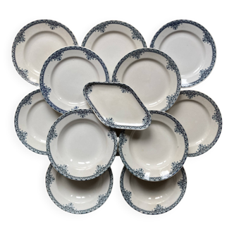 Service of 12 iron earth plates "Andrinople" Saint Amand