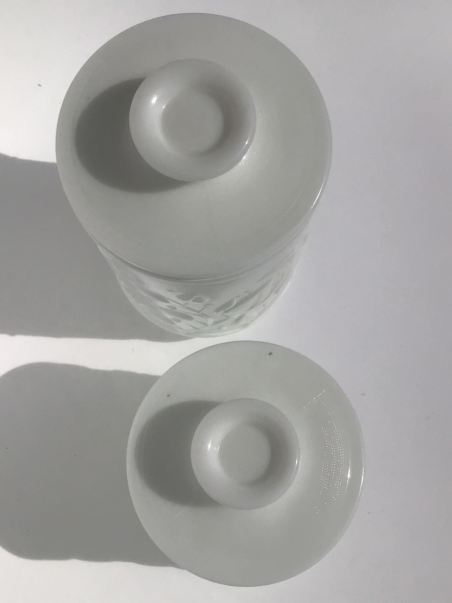 Set 2 bocaux hermétiques verre opale blanc