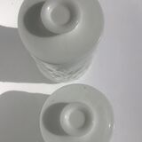 Set 2 hermetic jars white opal glass
