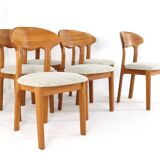 Lot de 6 chaises design danoises Juul Kristensen en teck
