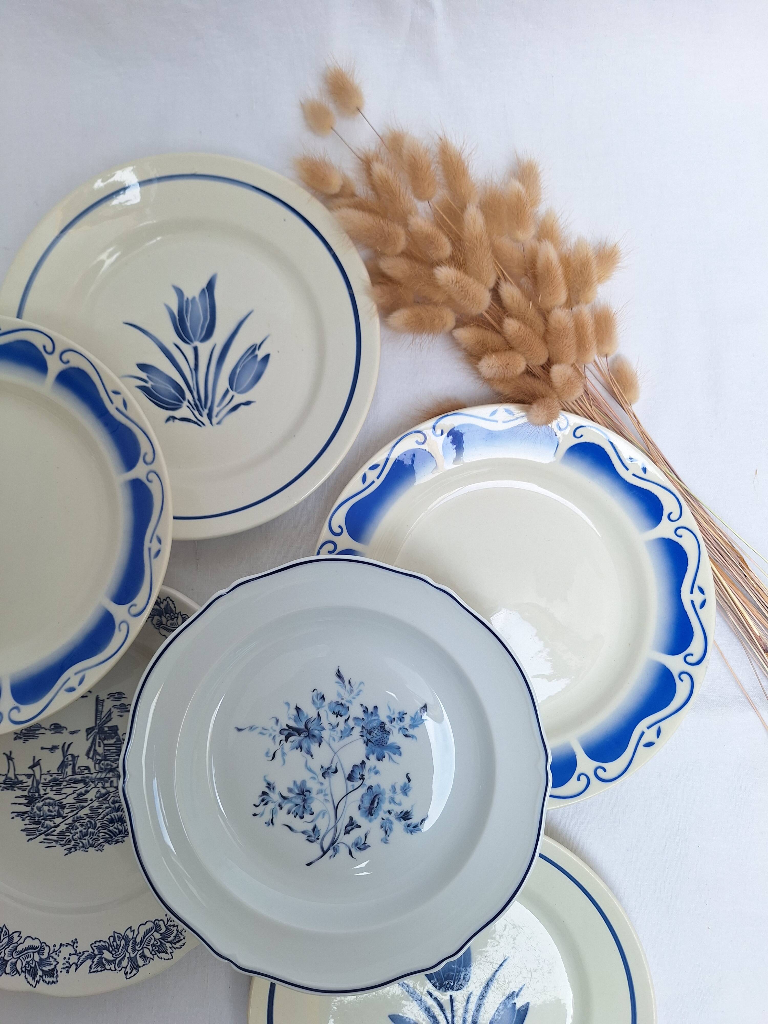 Vintage blue dinner plates