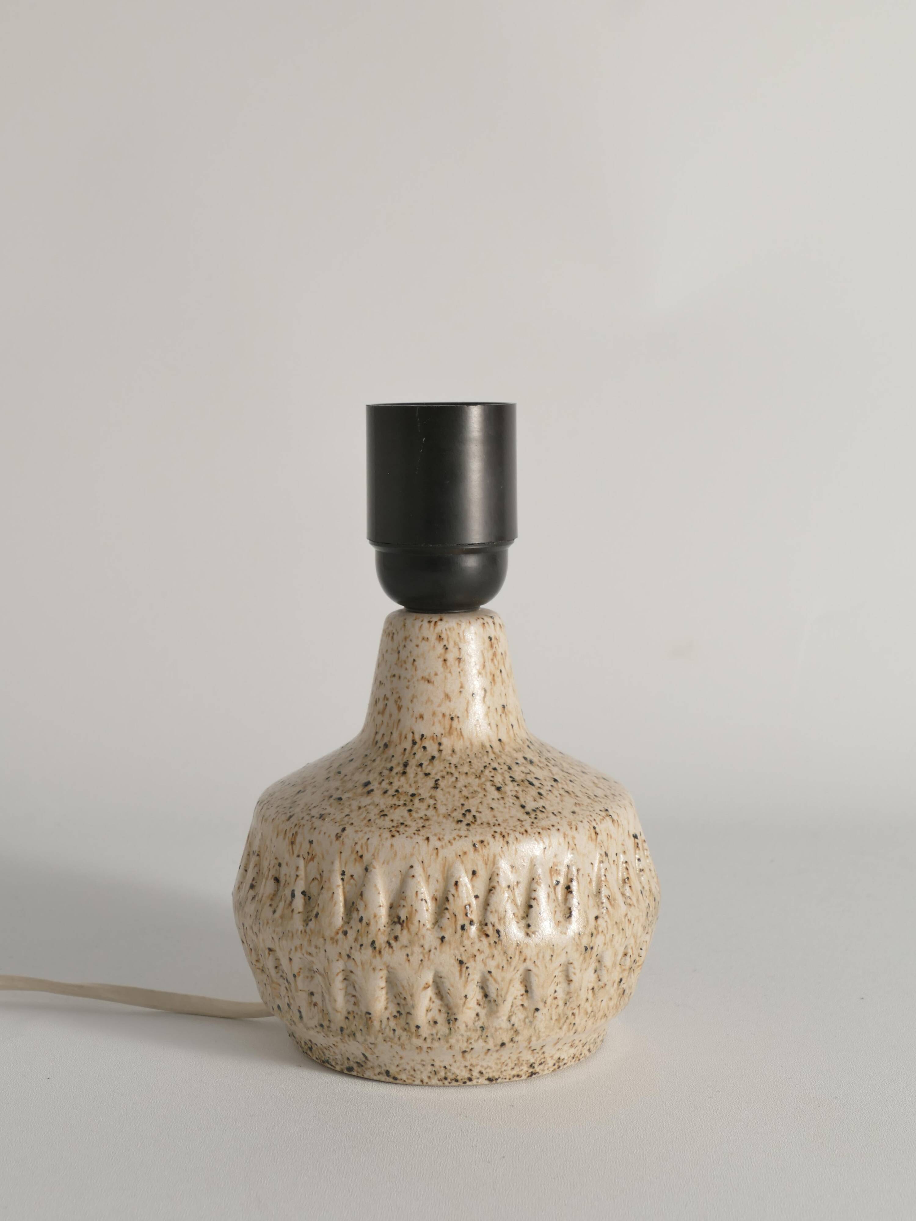 Mid-Century Modern Brown Speckled Stoneware Table Lamp by EGO, Sweden 1960s