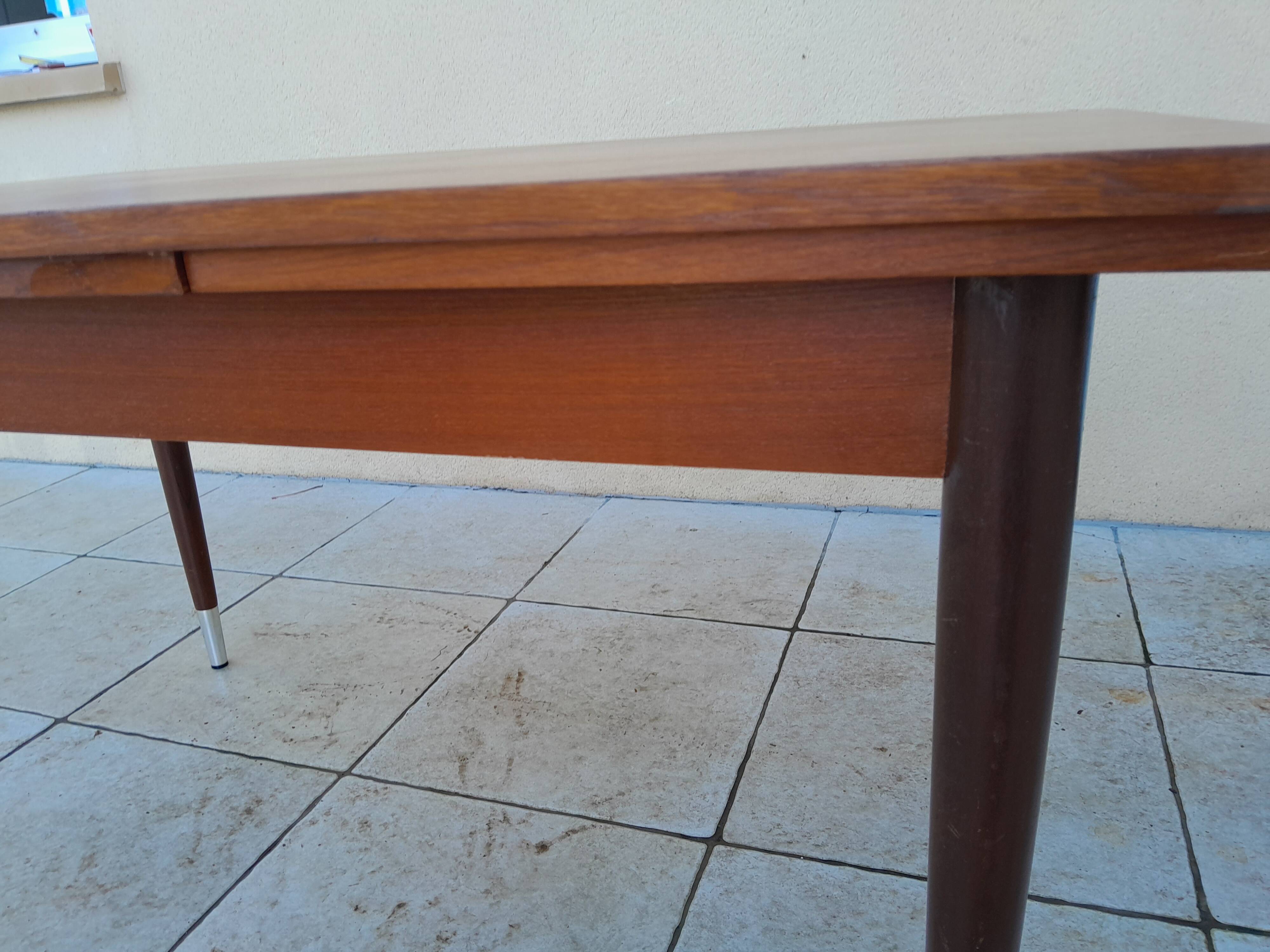 Scandinavian vintage extendable teak table 1950
