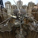 Chandelier in Murano glass "Tronchi" with chrome metal