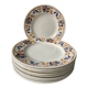Set of 9 flat earthenware plates Terre de Fer Moulin des Loups, model "Dijon"