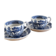 2 cups and 2 plates in white english porcelain