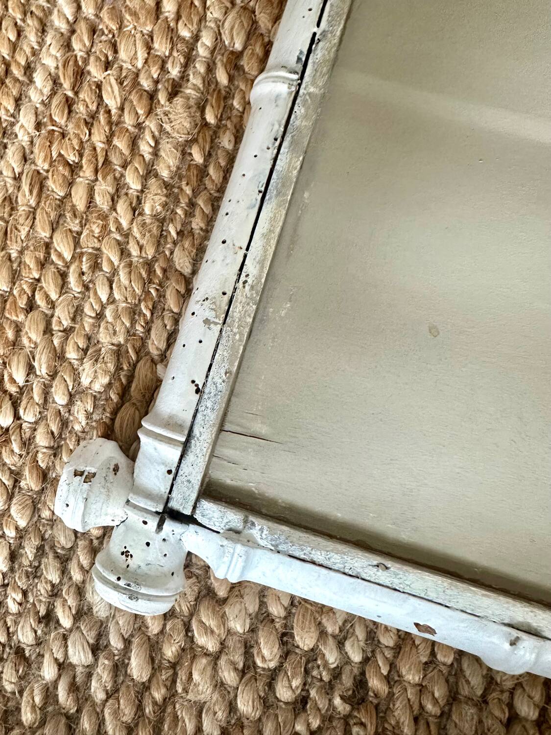 Large bamboo-style wooden mirror