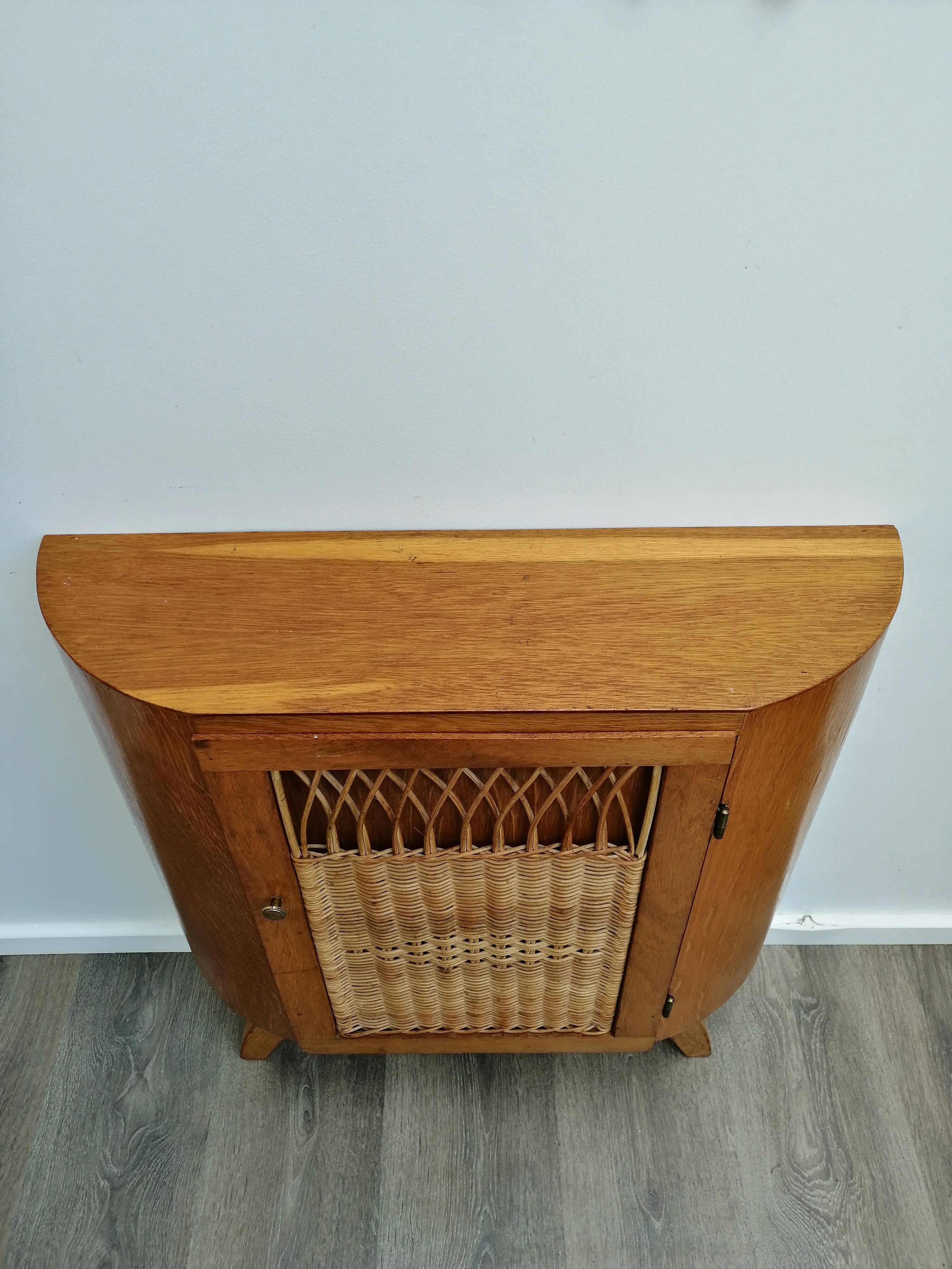 Wooden and rattan buffet