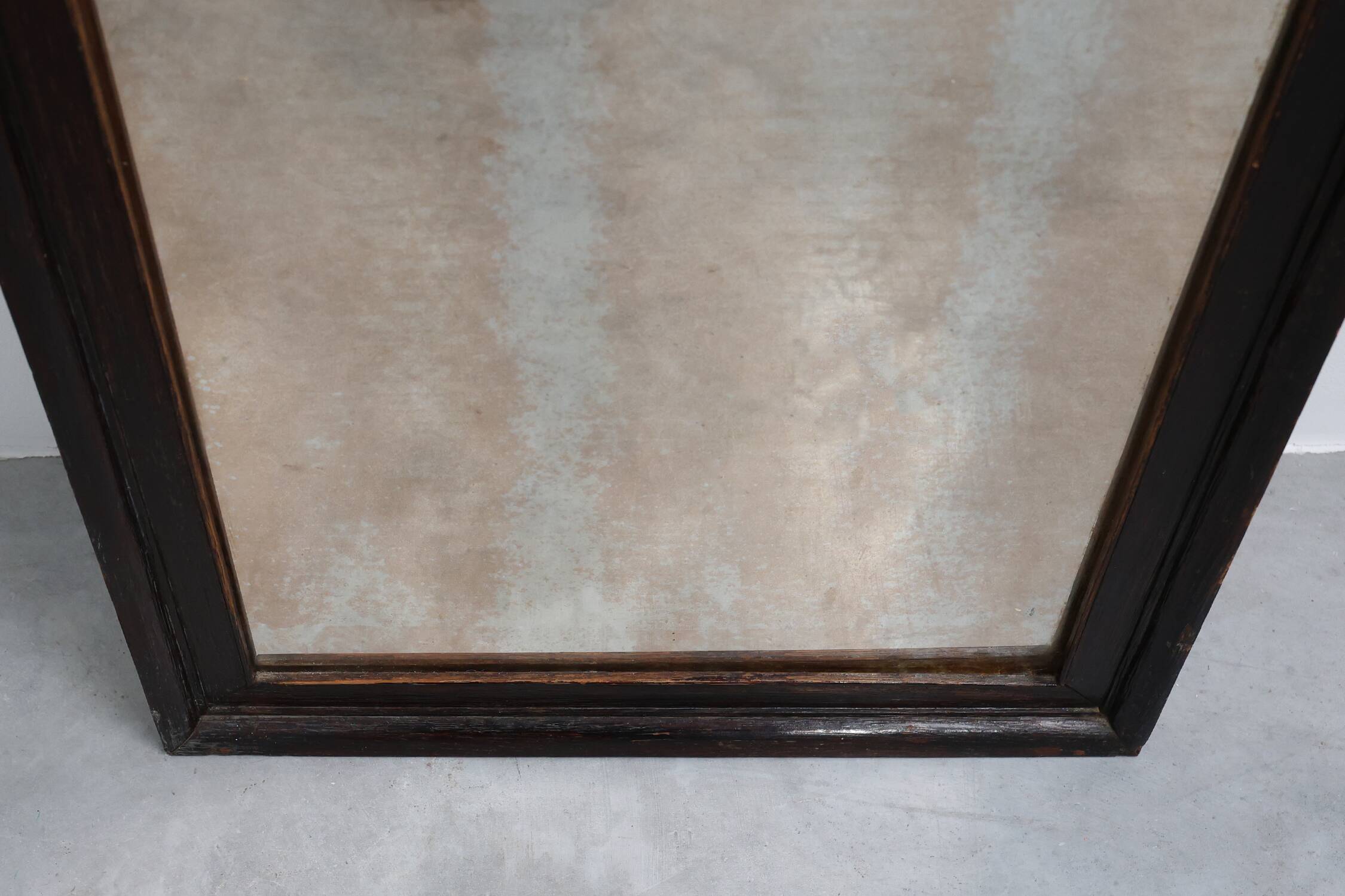 Miroir belge Art Déco en bois avec verre vieilli, vers 1930