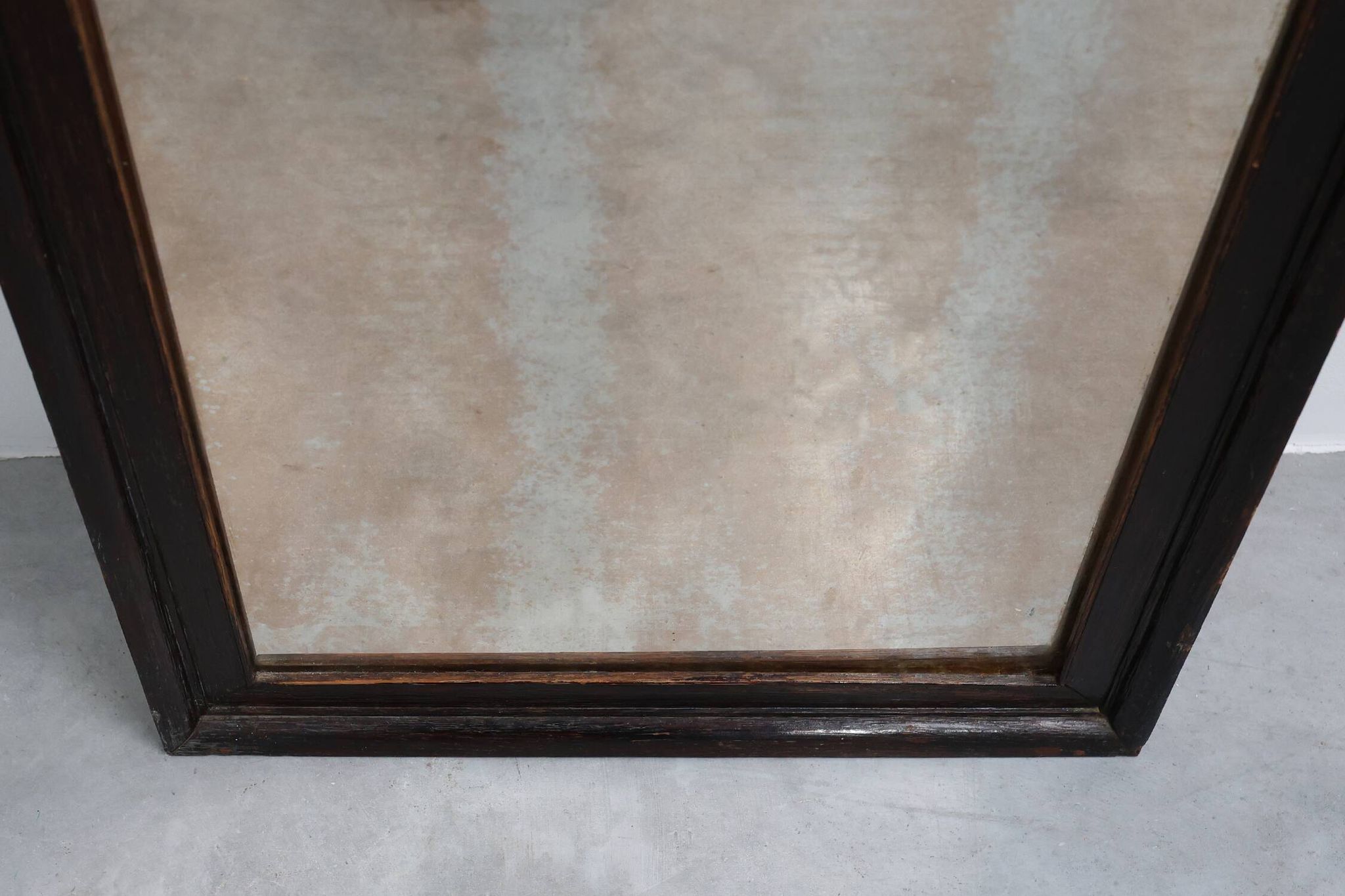 Miroir belge Art Déco en bois avec verre vieilli, vers 1930