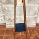 Deep Blue Wood Side Table with 2 Shelves Renovated