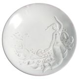 Art Deco White Earthenware Mermaid Bowl "300" by Mari Simmulson for Upsala-Ekeby