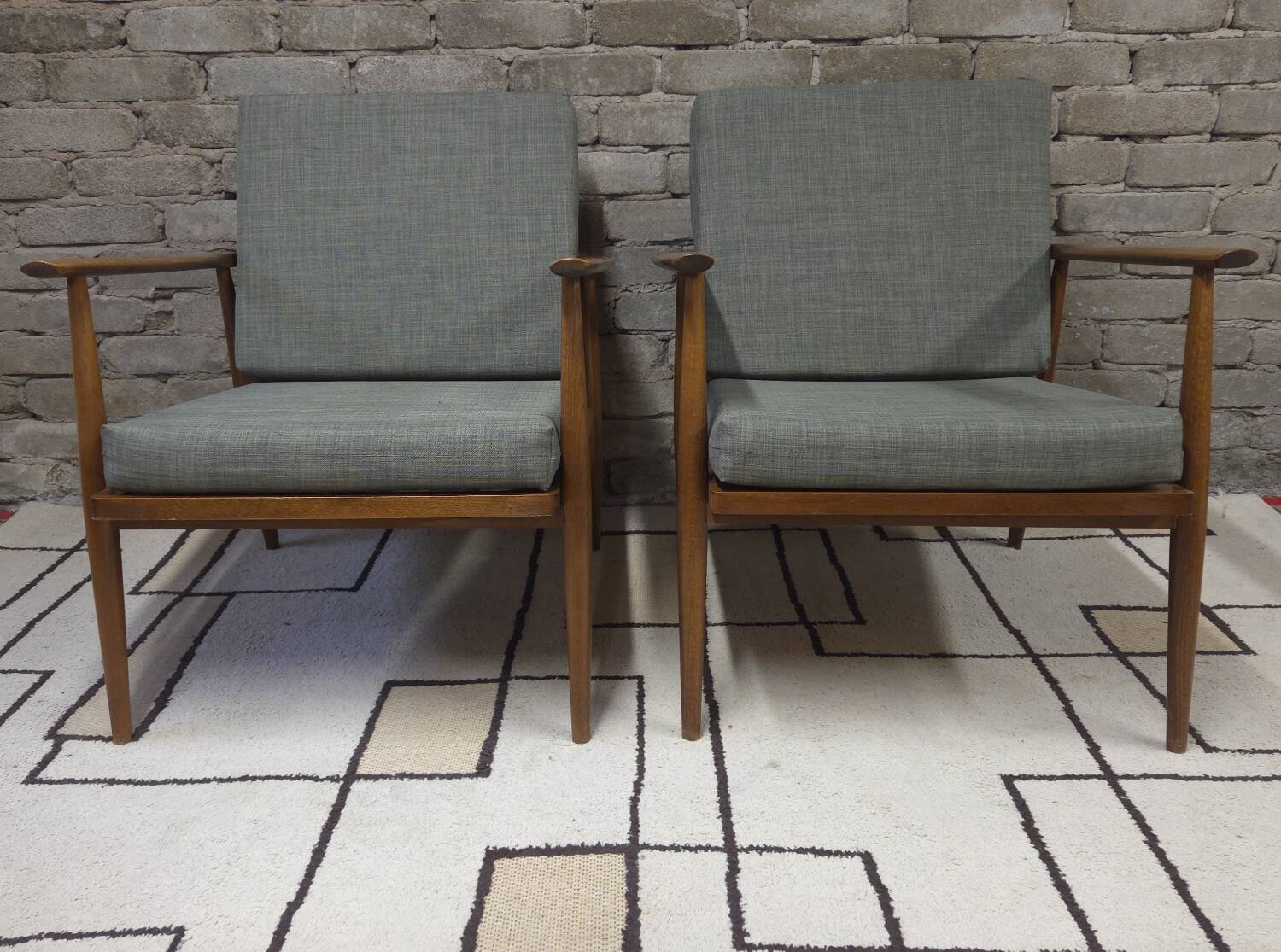 Paire de fauteuils scandinave en teck 1960