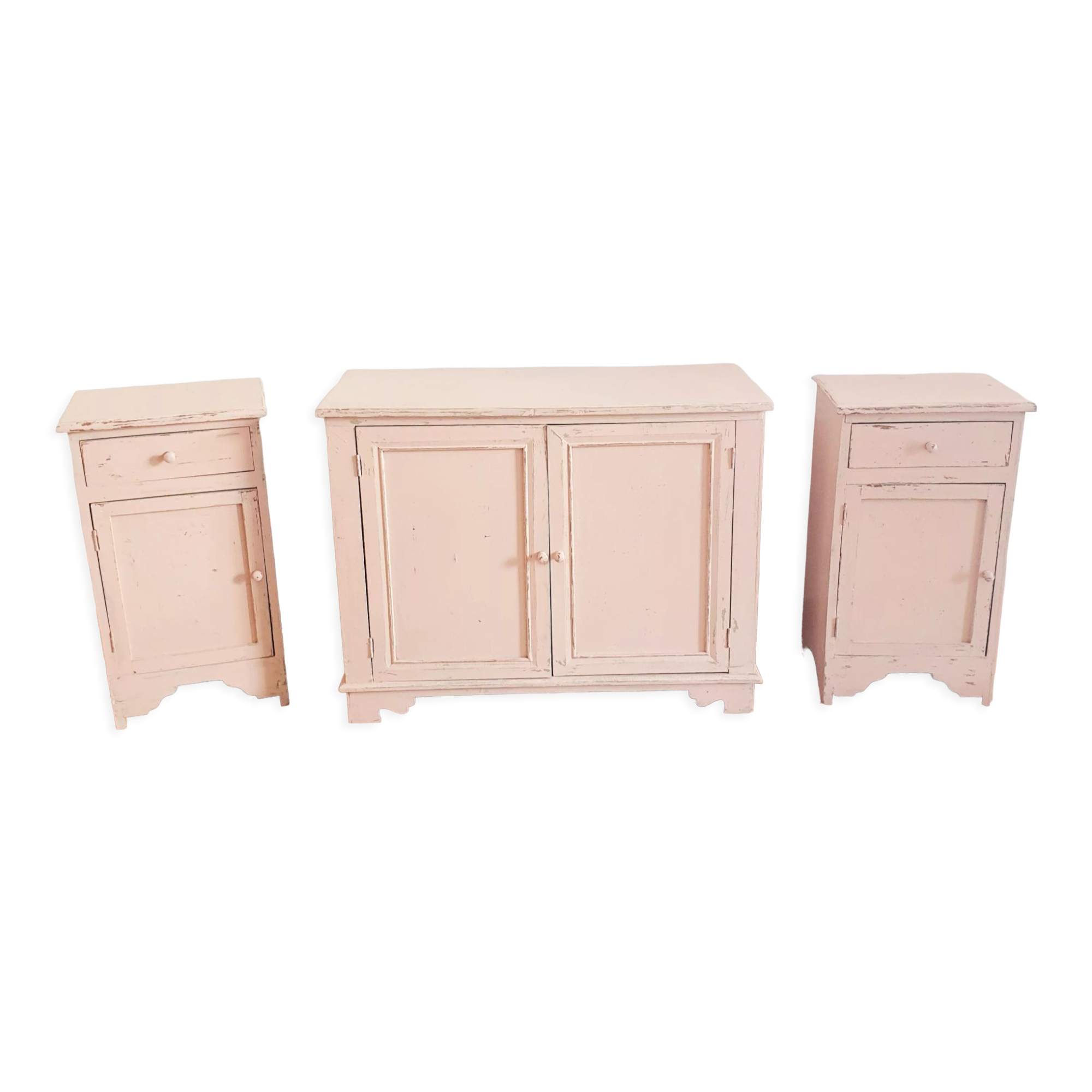 Chest of drawers and 2 bedside tables for children's room