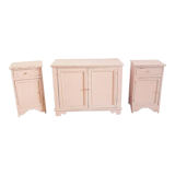 Chest of drawers and 2 bedside tables for children's room