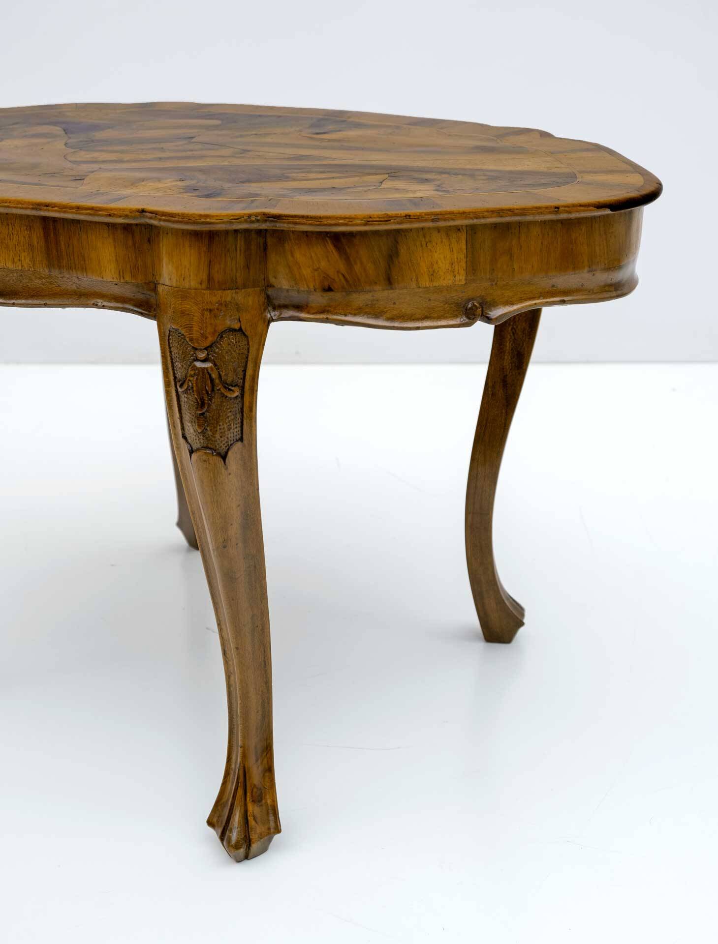 Baroque Style 20th Century Italian Walnut Coffee Table