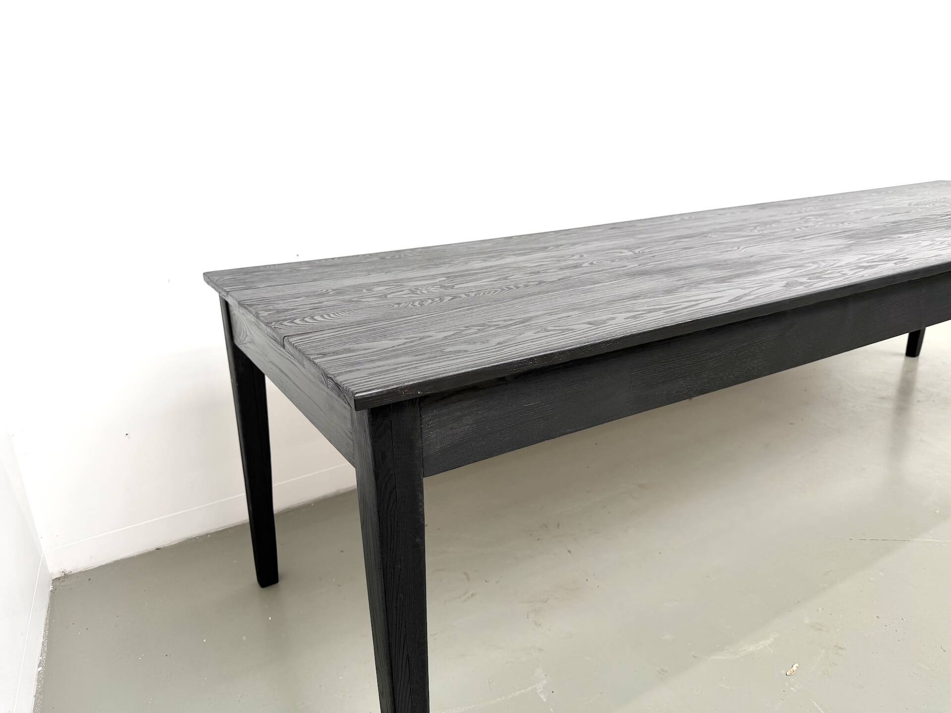 Large burnt wood table Shou Sugi Ban - 300 x 90 cm