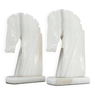 Pair of vintage 1970s onyx bookends