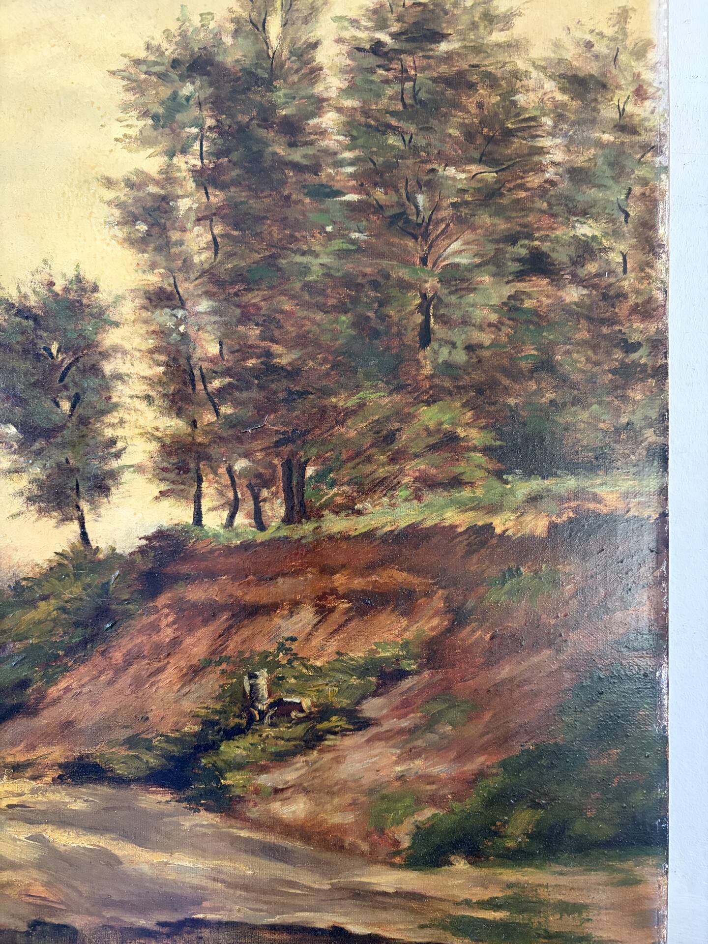 Landscape at the pond, oil on canvas signed André Ricq.