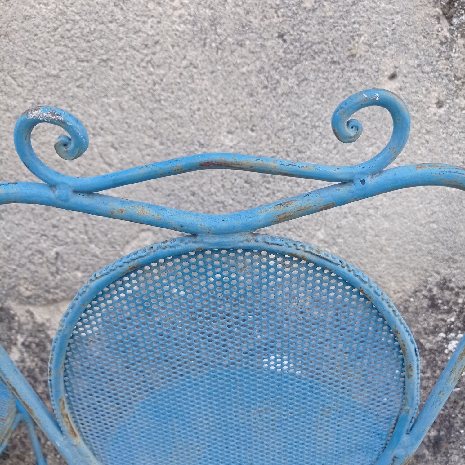 Blue garden chairs