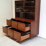 Old cabinet with drawers and showcase