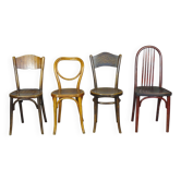 set de 4 chaises bistrot 1910/1930 bois-courbé ,thonet, fischel  etc