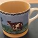 Stoneware mug, Cows decor.