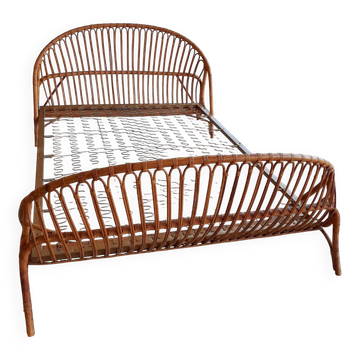Rattan bed.