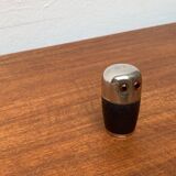 Set of 5 metal shot glasses in German owl style from the mid-century, 1960s.