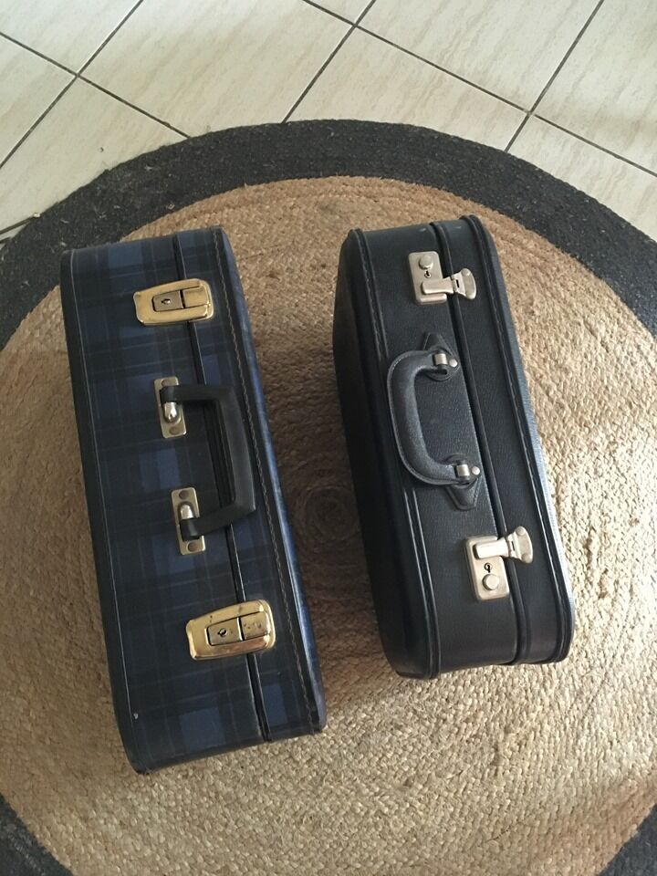 Vintage checkered suitcase