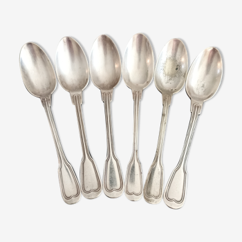 Set of 6 Ercuis spoons in silver metal