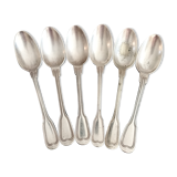 Set of 6 Ercuis spoons in silver metal