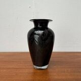Postmodern black art glass vase by Hans Jürgen Richartz for the Richartz art collection, 1980s.