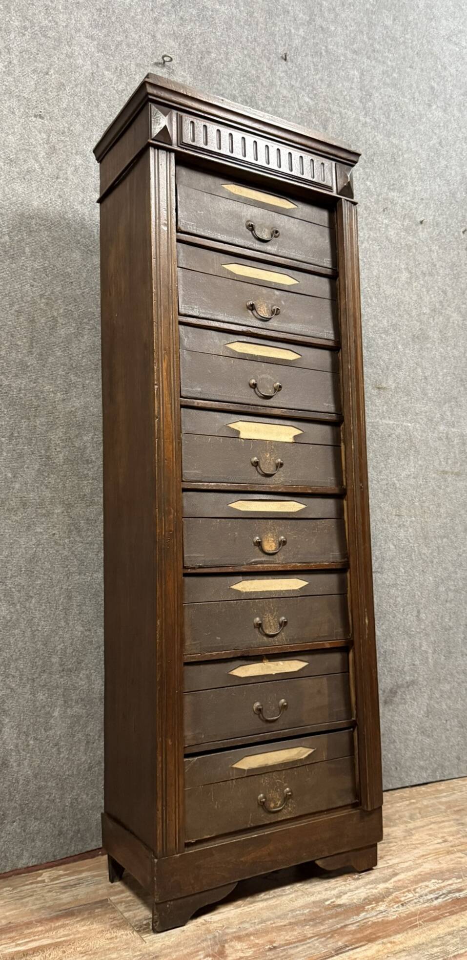 Large Napoleon III period oak cardboard box