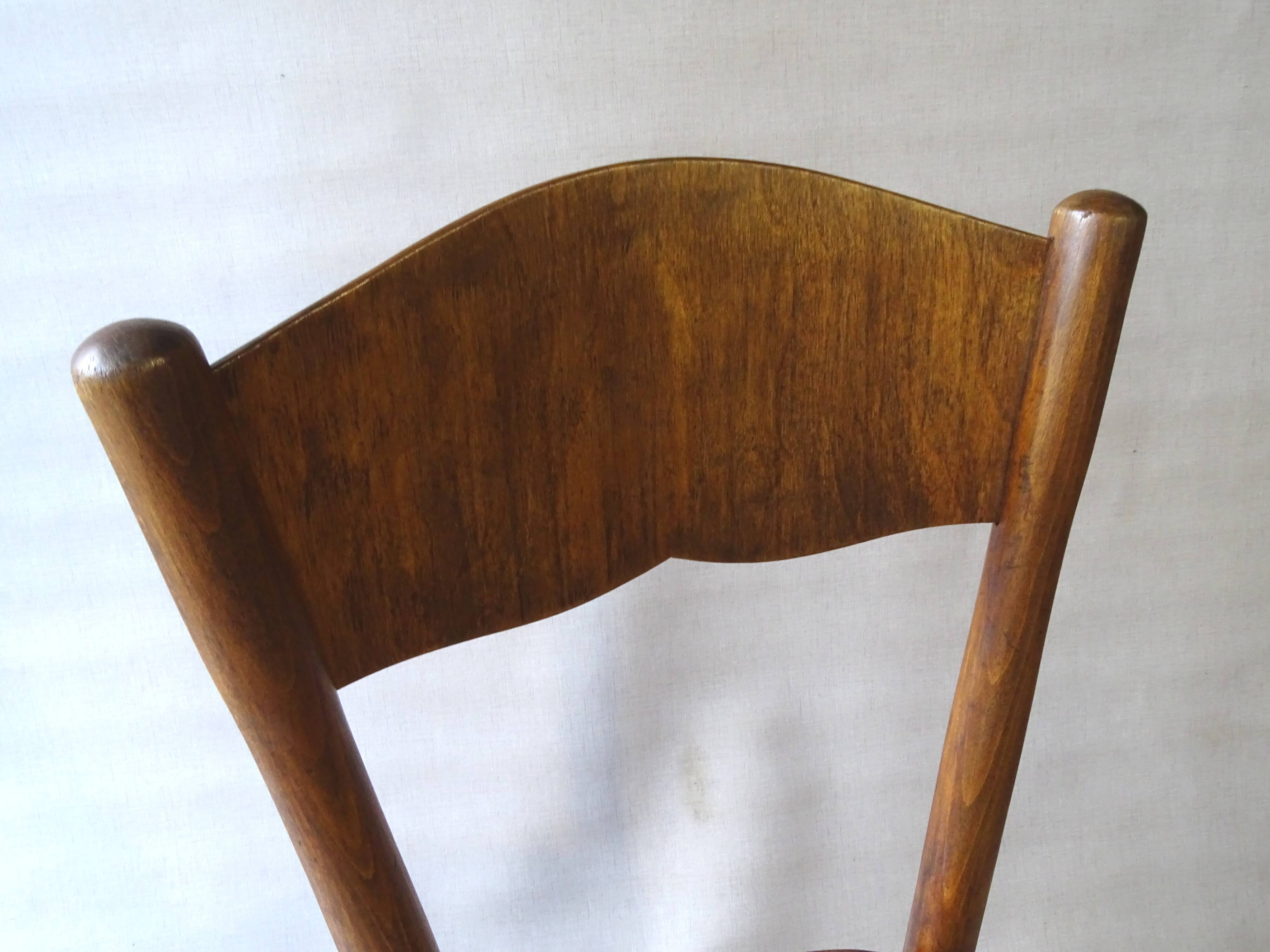 Pair of bistrot chairs seated wood 1925