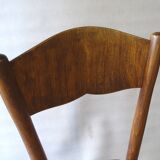 Pair of bistrot chairs seated wood 1925