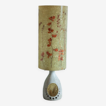 Lampe de sol des potier d'Accolay en céramique et résine circa 1960