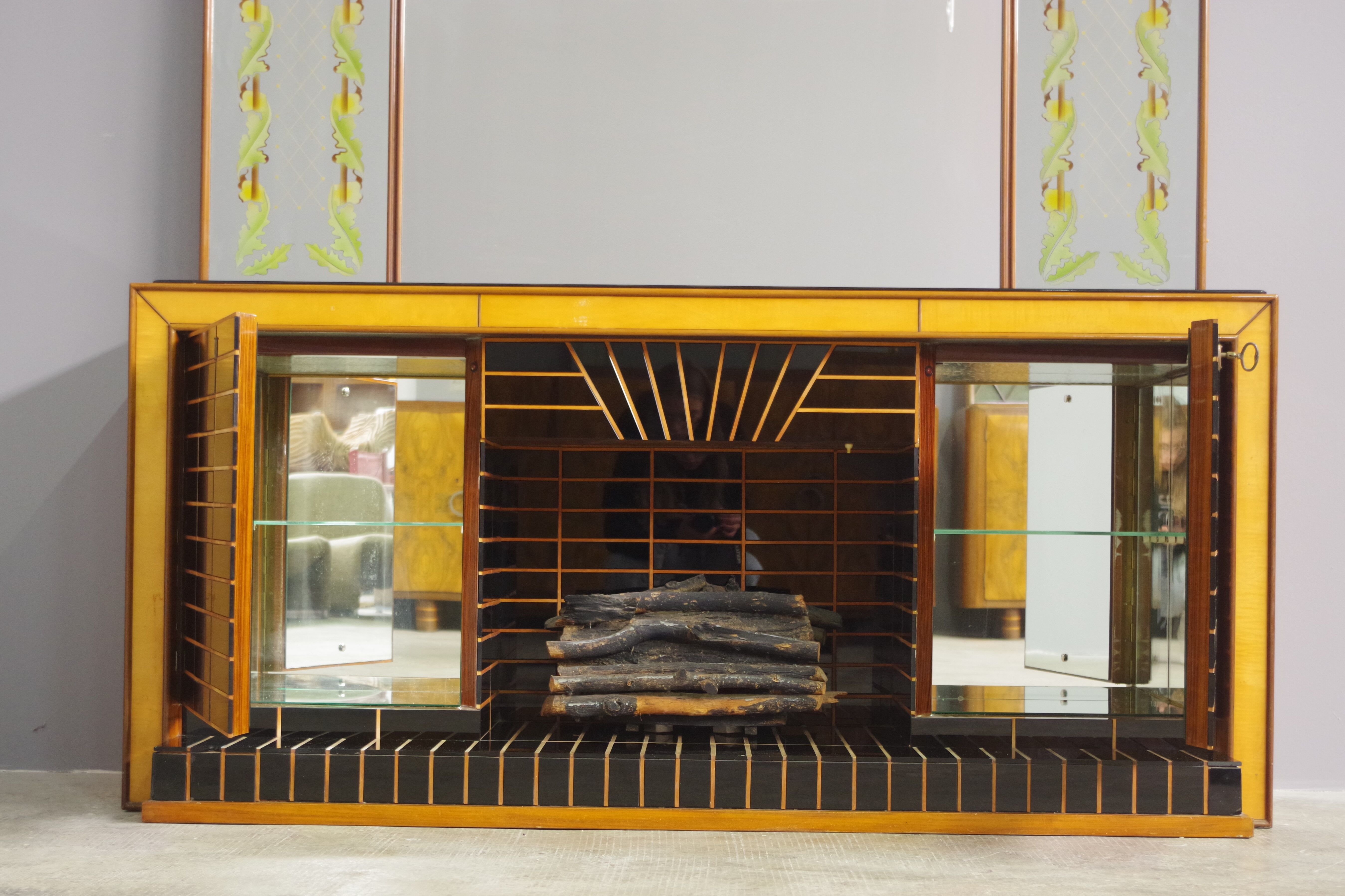 Sideboard with mirror by Luigi Brusotti, 1940