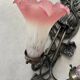Apply 2 pink tulip Art Nouveau wall lights.