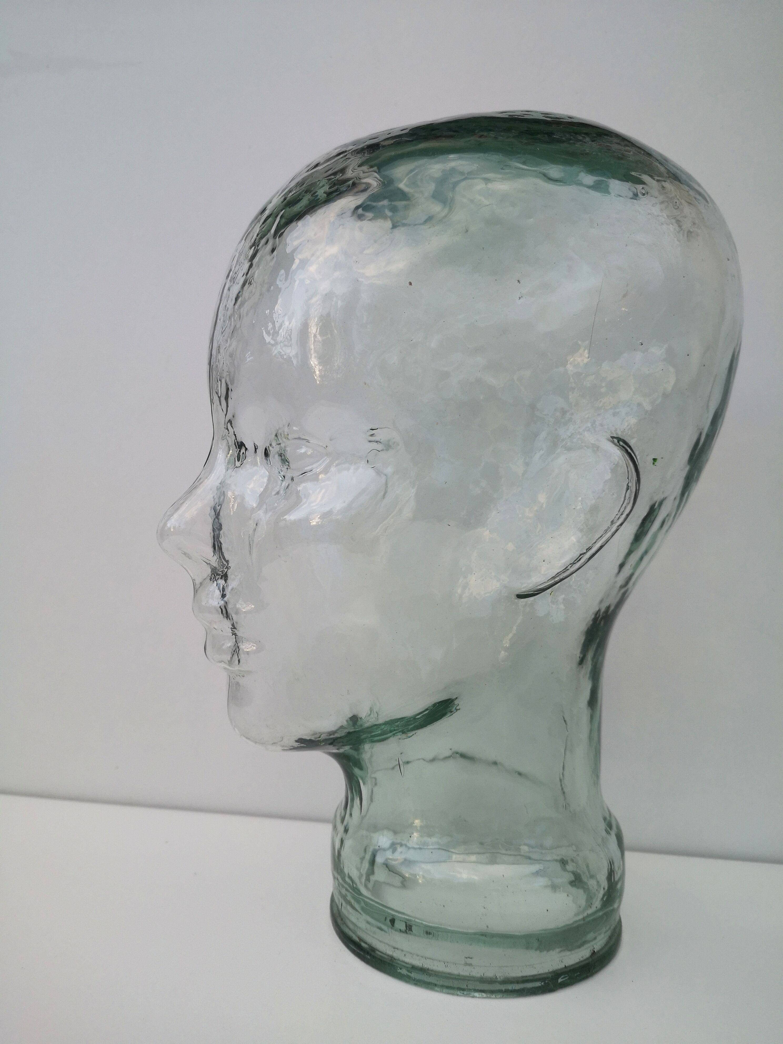 Glass head, vintage- marotte