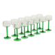 Set of 12 Vintage Luminarc Alsace Wine Glasses Thick Green Stems