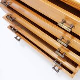 Vintage 5 Drawer Chest of Drawers with brass handles