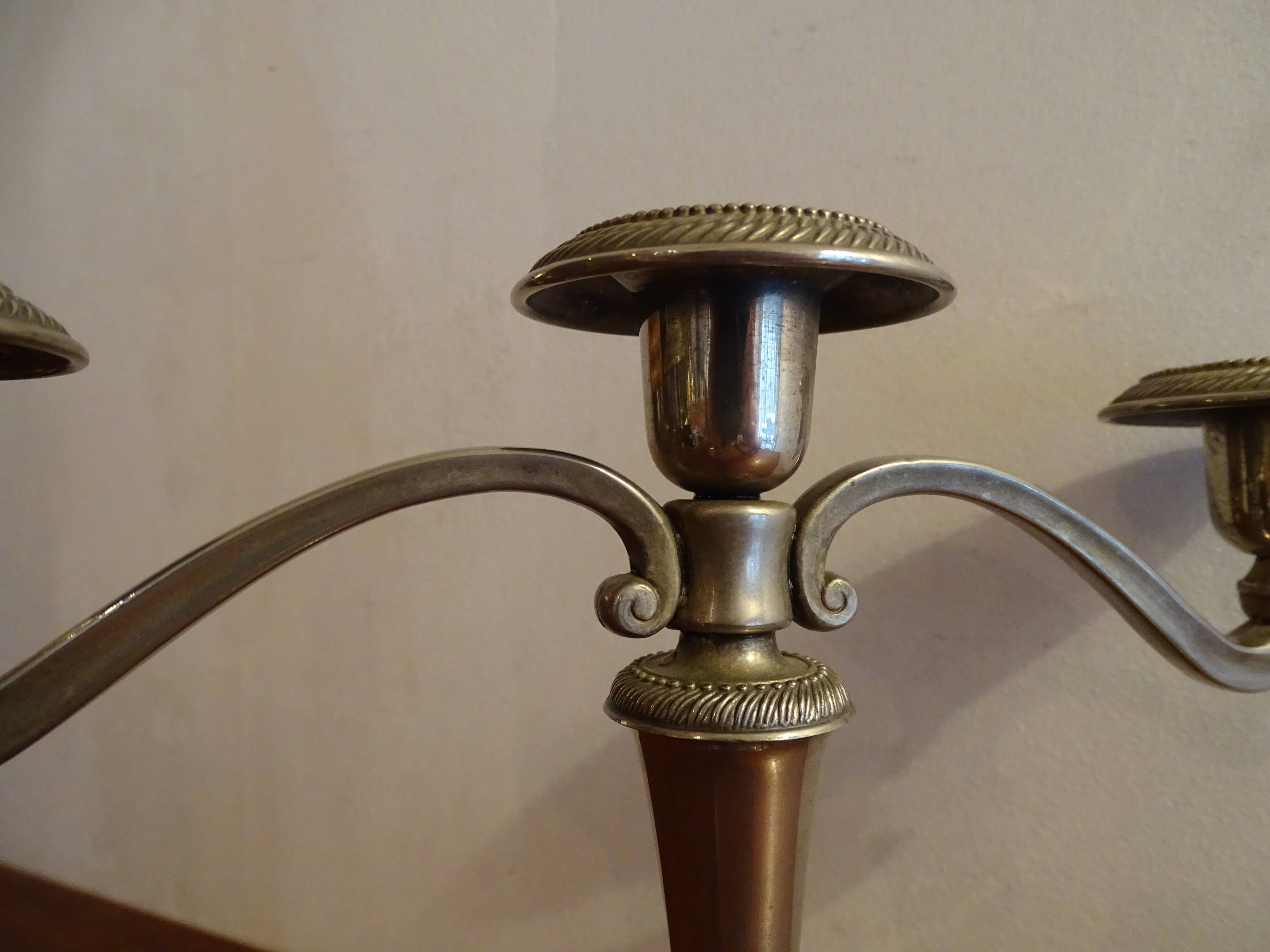 Chandelier 3 lights silver metal