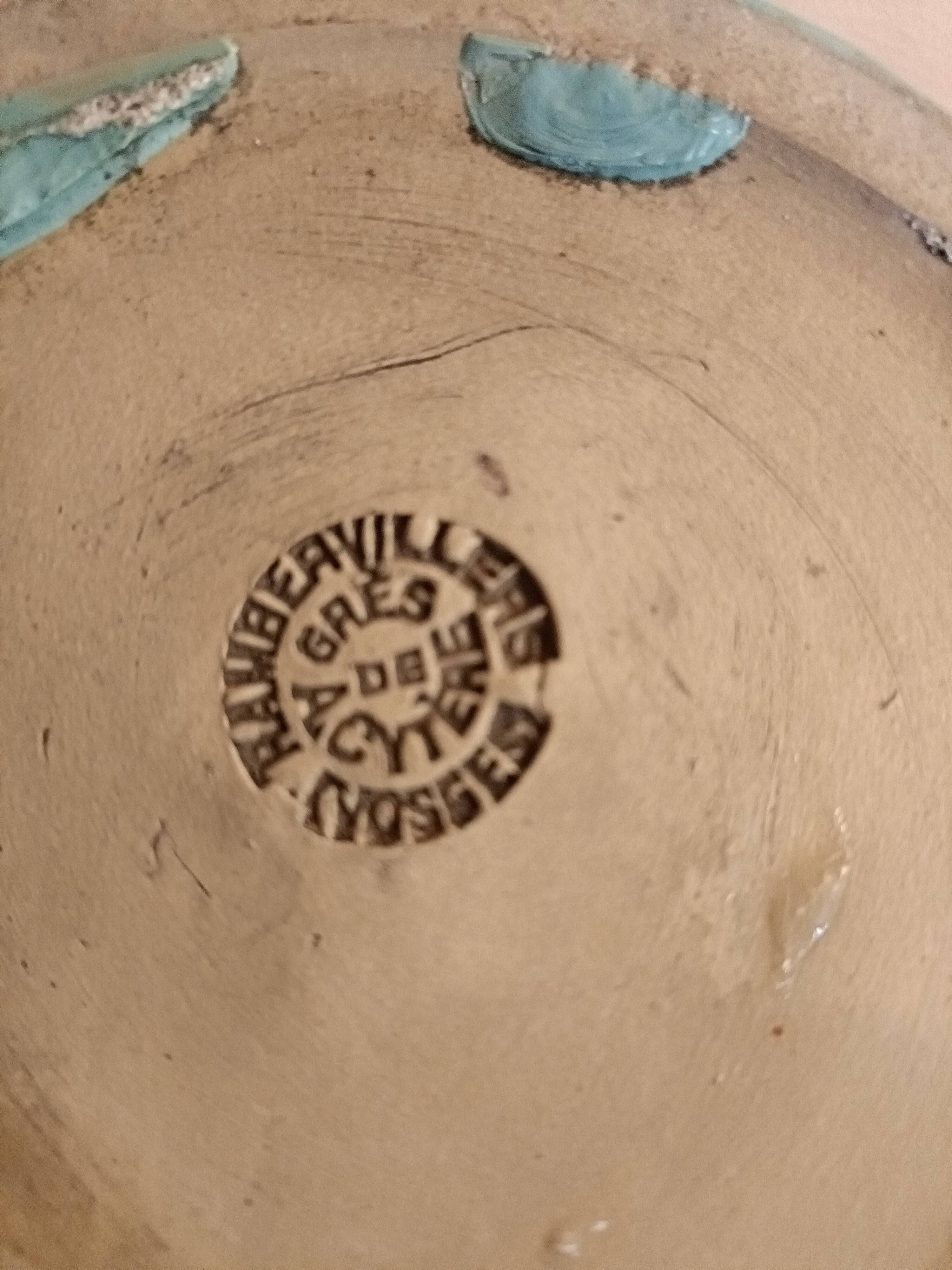 Flamed stoneware pitcher A. Cytère Rambervillers