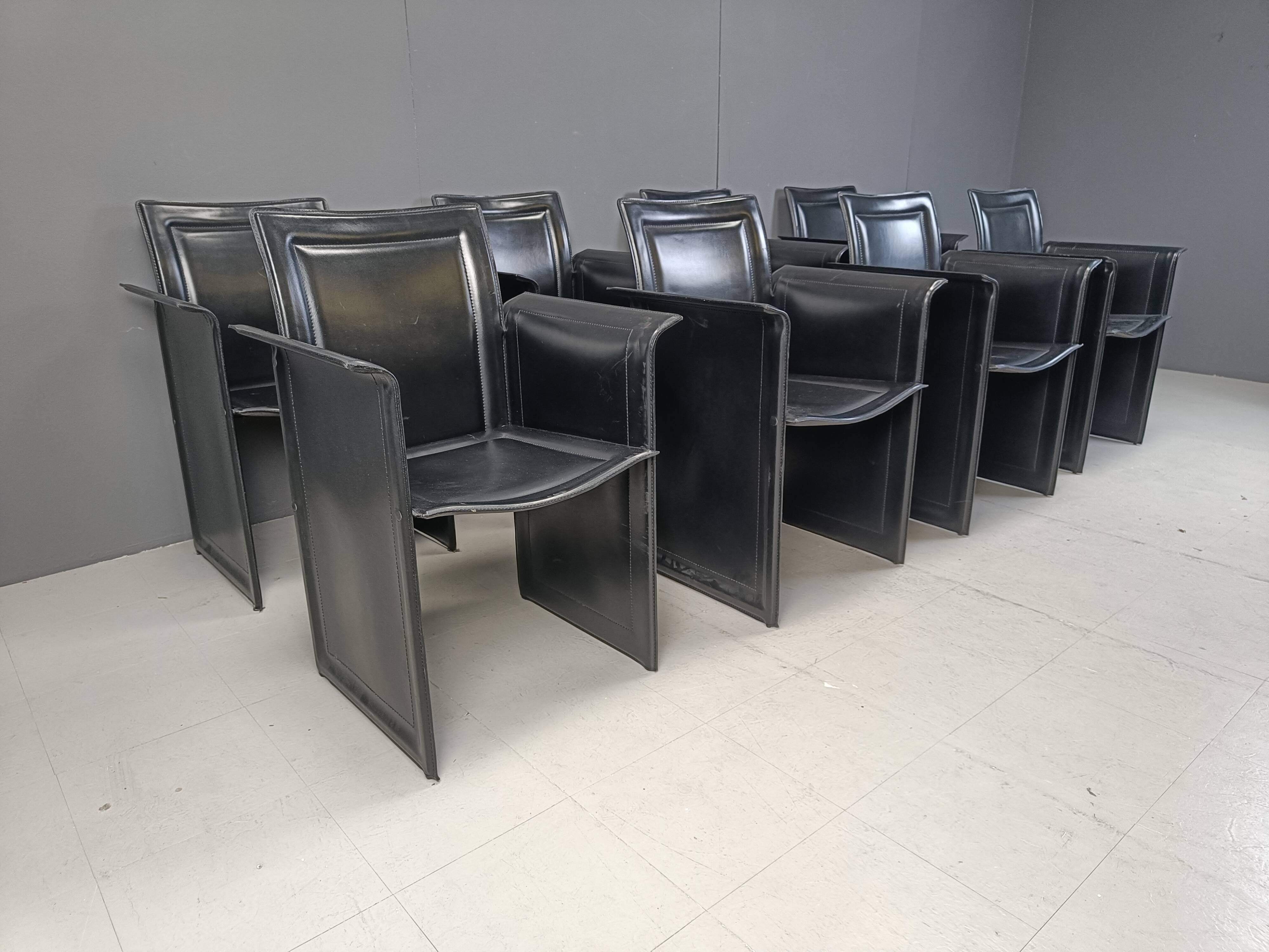 Vintage dining chairs by made in italy, 1970s - set of 8